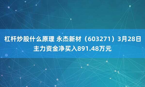 杠杆炒股什么原理 永杰新材（603271）3月28日主力资金净买入891.48万元