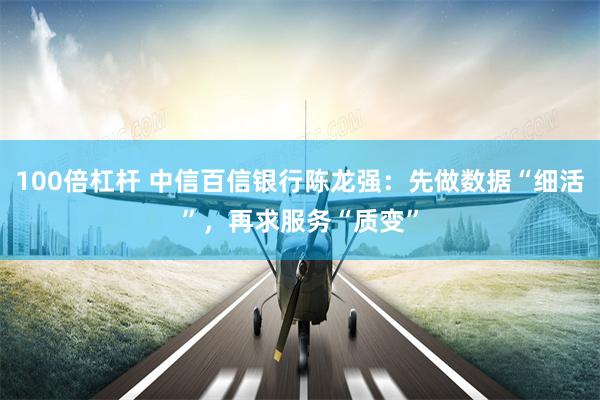 100倍杠杆 中信百信银行陈龙强：先做数据“细活”，再求服务“质变”