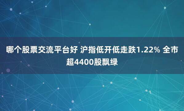 哪个股票交流平台好 沪指低开低走跌1.22% 全市超4400股飘绿