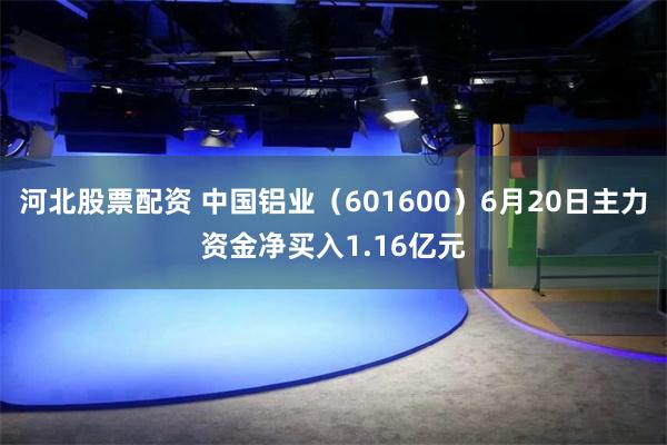 河北股票配资 中国铝业（601600）6月20日主力资金净买入1.16亿元