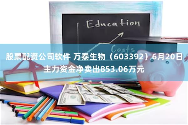 股票配资公司软件 万泰生物（603392）6月20日主力资金净卖出853.06万元