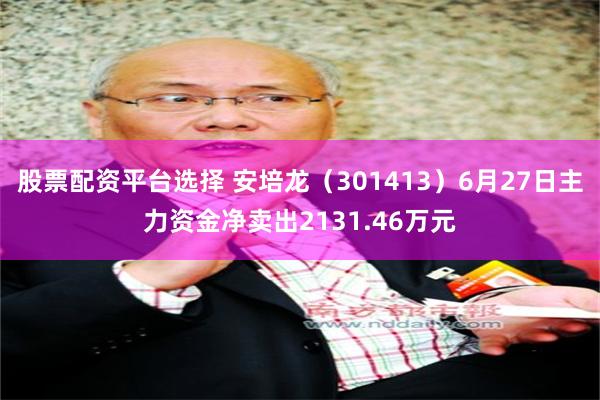 股票配资平台选择 安培龙（301413）6月27日主力资金净卖出2131.46万元