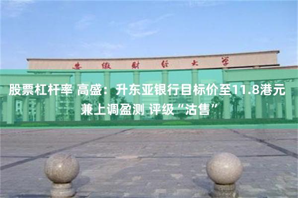 股票杠杆率 高盛：升东亚银行目标价至11.8港元 兼上调盈测 评级“沽售”