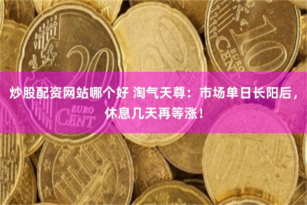炒股配资网站哪个好 淘气天尊:市场单日长阳后,休息几天再等涨!