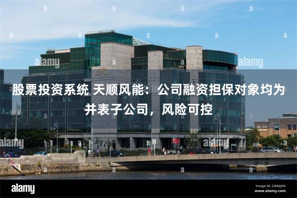 股票投资系统 天顺风能：公司融资担保对象均为并表子公司，风险可控