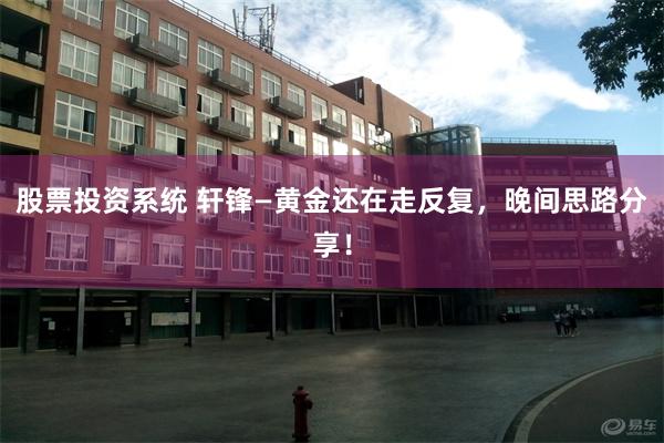 股票投资系统 轩锋—黄金还在走反复，晚间思路分享！