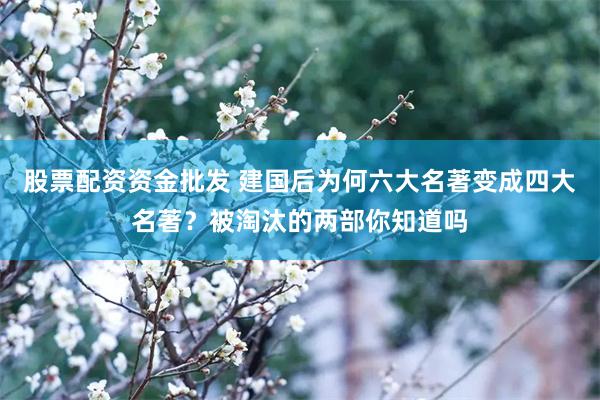 股票配资资金批发 建国后为何六大名著变成四大名著?被淘汰的两部你知道吗