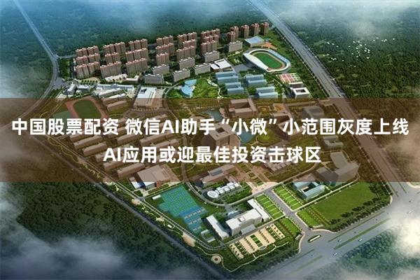 中国股票配资 微信AI助手“小微”小范围灰度上线 AI应用或迎最佳投资击球区