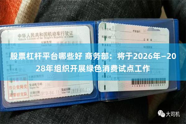 股票杠杆平台哪些好 商务部:将于2026年—2028年组织开展绿色消费试点工作