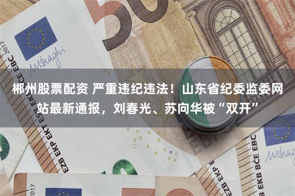 郴州股票配资 严重违纪违法！山东省纪委监委网站最新通报，刘春光、苏向华被“双开”