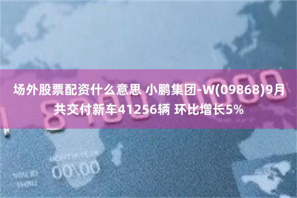 场外股票配资什么意思 小鹏集团-W(09868)9月共交付新车41256辆 环比增长5%