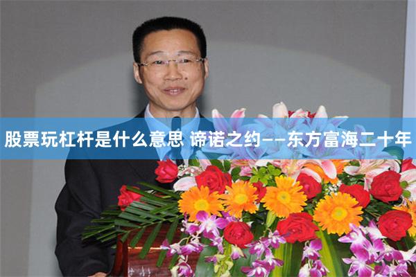 股票玩杠杆是什么意思 谛诺之约——东方富海二十年