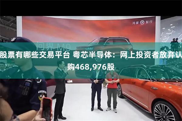 股票有哪些交易平台 粤芯半导体：网上投资者放弃认购468,976股